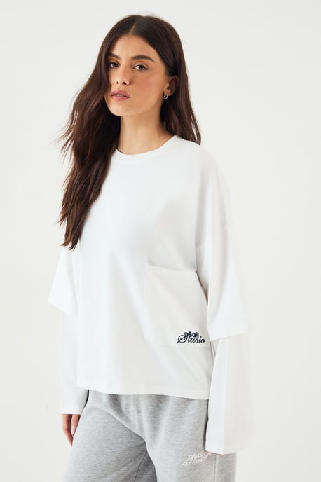 DSGN Studio Faux Layer Sleeve T-Shirt - Image 1