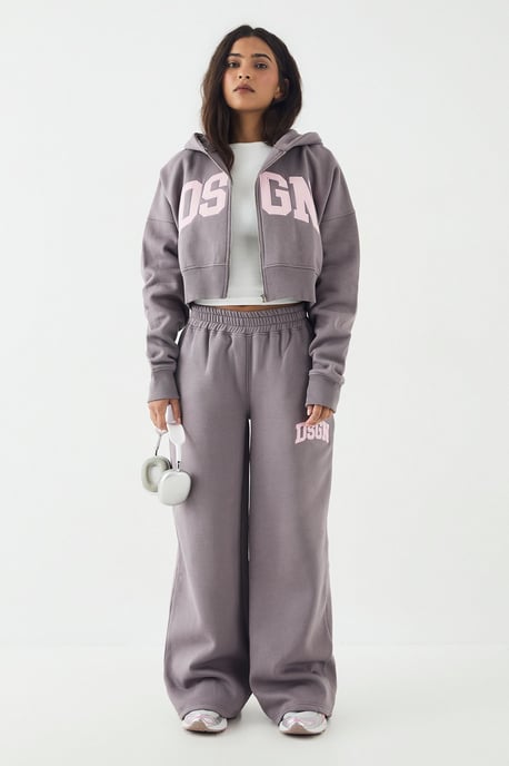 DSGN Studio Cord Applique Boxy Crop Zip Through Hoodie - Image 5