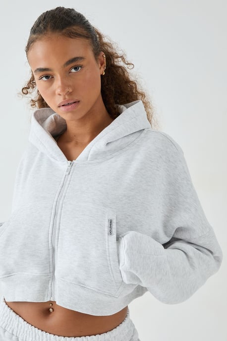 DSGN Studio Boxy Crop Zip Through Hoodie - Image 1