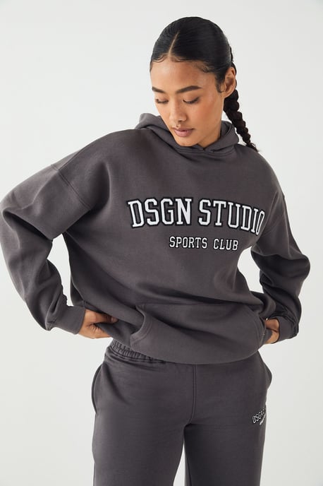 DSGN Studio Applique Oversized Hoodie - Image 4