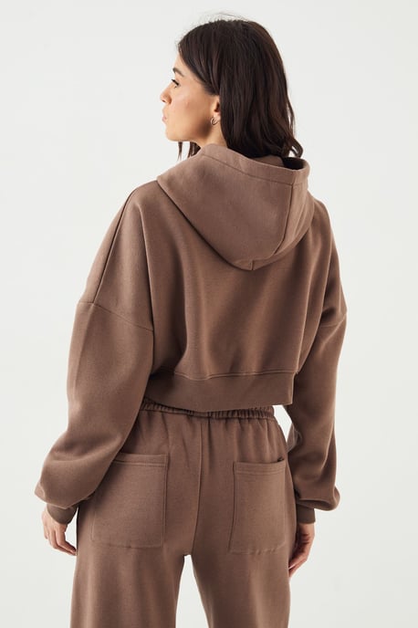 DSGN Studio Boxy Crop Zip Through Hoodie - Image 2