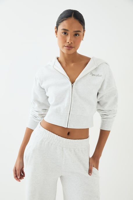 DSGN Studio Script Embroidered Zip Through Hoodie - Image 1