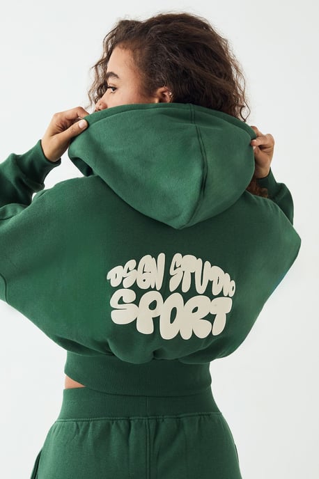 DSGN Studio Sport Bubble Print Boxy Crop Zip Through Hoodie - Image 4