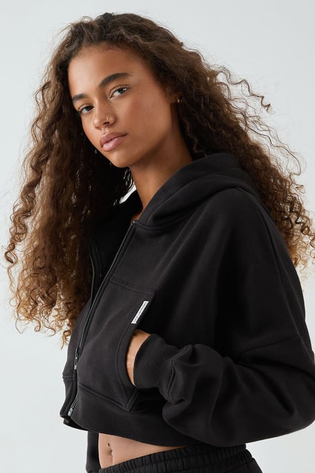 DSGN Studio Boxy Crop Zip Through Hoodie - Image 3