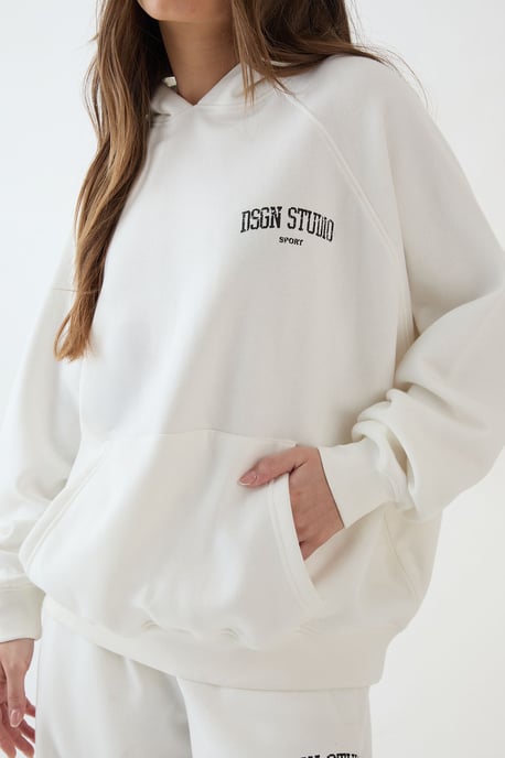 DSGN Studio Collegiate Printed Raglan Seam Oversized Hoodie - Image 3