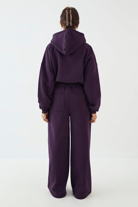 DSGN Studio Towelling Applique Boxy Zip Through Hoodie - Image 2