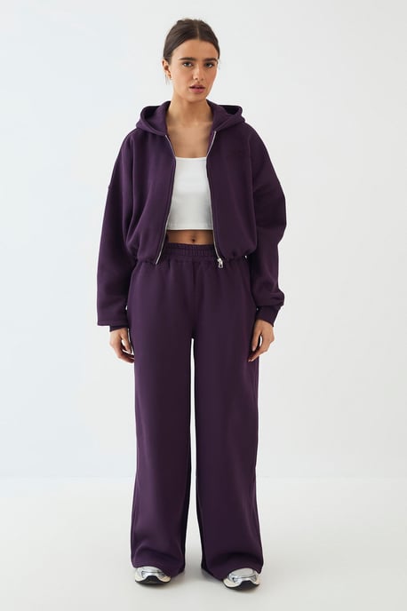 DSGN Studio Towelling Applique Boxy Zip Through Hoodie - Image 5