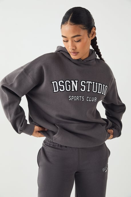 DSGN Studio Applique Oversized Hoodie - Image 4
