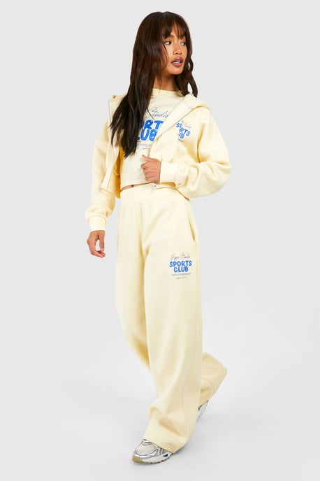 DSGN Studio Sports Club Bubble Slogan Deep Hem Zip Through Hoodie - Image 3