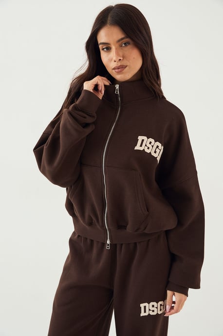 DSGN Studio Cord Applique Zip Through Bomber Sweatshirt - Image 3