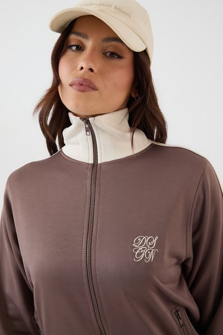 DSGN Studio Tricot Contrast Zip Through Track Jacket - Image 4