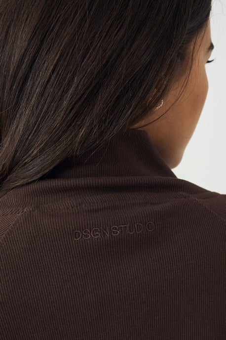 DSGN Studio Rib Zip Through Funnel Neck Bomber - Image 4