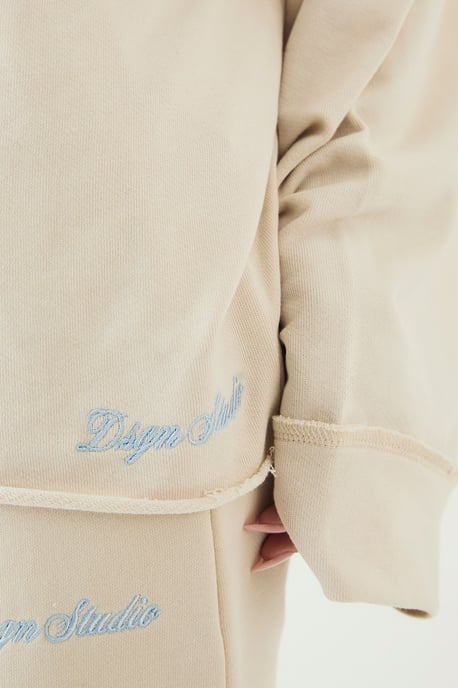 DSGN Studio Script Embroidered Off The Shoulder Sweatshirt - Image 4