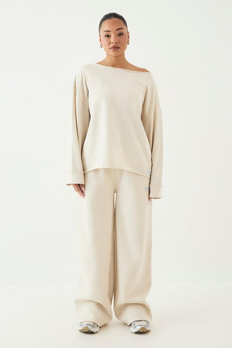 DSGN Studio Script Embroidered Off The Shoulder Sweatshirt - Image 5