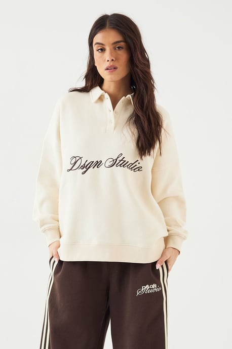 DSGN Studio Script Rugby Collared Sweatshirt - Image 3