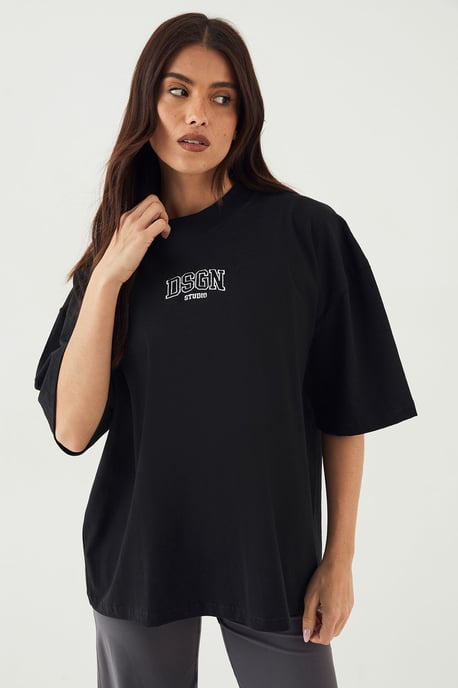 DSGN Studio Embroidered Heavyweight Oversized T-Shirt - Image 3