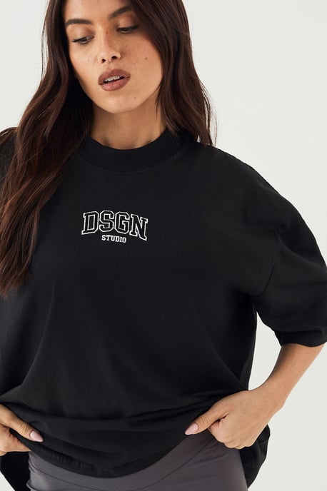 DSGN Studio Embroidered Heavyweight Oversized T-Shirt - Image 4