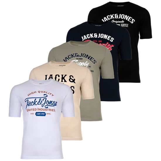 Jack & Jones Jjleogra Tee Crew Neck 5Pk T-Shirt - Image 1