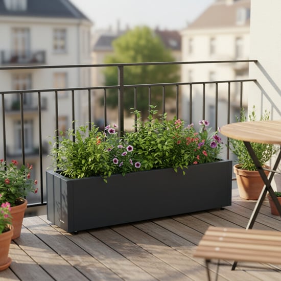 Herstera Garden Balcony l plantenbak staal 100x25x25 cm - - Image 2