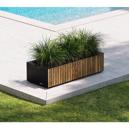 Herstera Garden Xic m metalen plantenbak 100x40x25 cm hout - Image 4