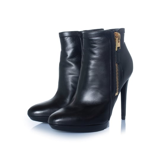 Tom Ford, zwarte leren platform enkellaarsjes - Image 1