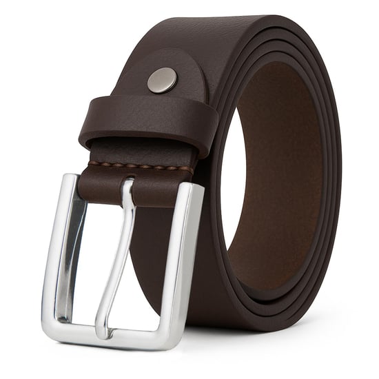 Men's Brown Leather Belts, Genuine Leather belt 1.25" Width - Image 1