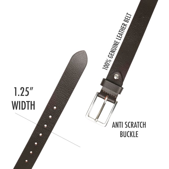 Men's Brown Leather Belts, Genuine Leather belt 1.25" Width - Image 3