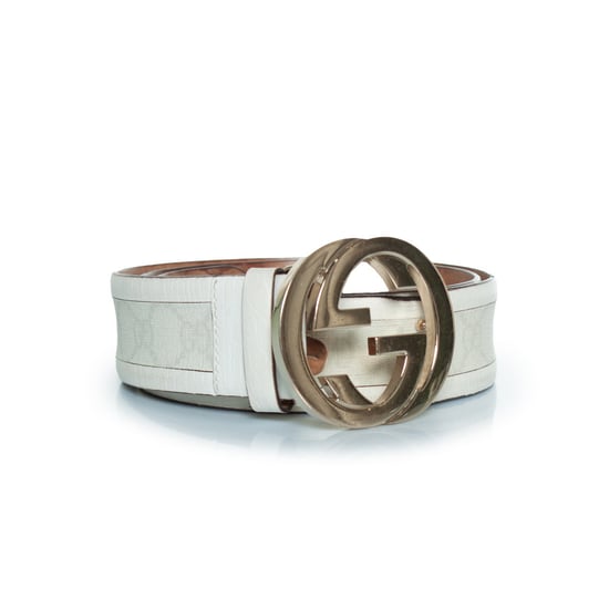 Gucci, monogram canvas en leren GG gesp riem - Image 2