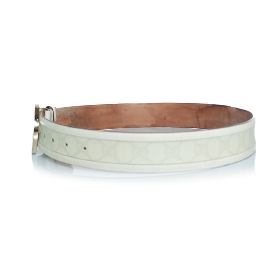 Gucci, monogram canvas en leren GG gesp riem - Image 3