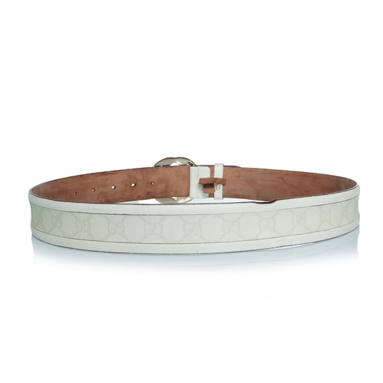 Gucci, monogram canvas en leren GG gesp riem - Image 4