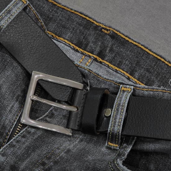 Men's Leather Belts, Premium Genuine Leather belt 1.5" Width in Black - Image 5