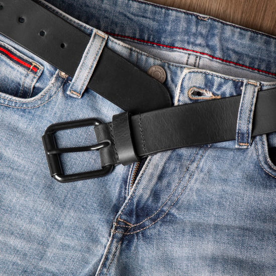Men's Genuine Leather Belts Full Grain 1.5" Jeans Belt in Black - Image 5
