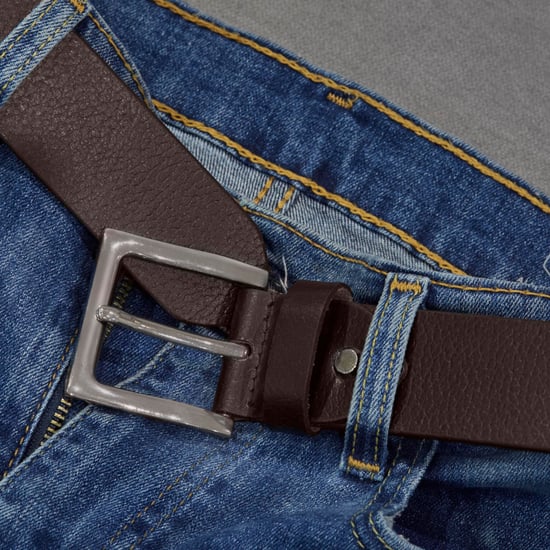 Men's Leather Belts, Premium Genuine Leather belt 1.5" Width in Brown - Image 5
