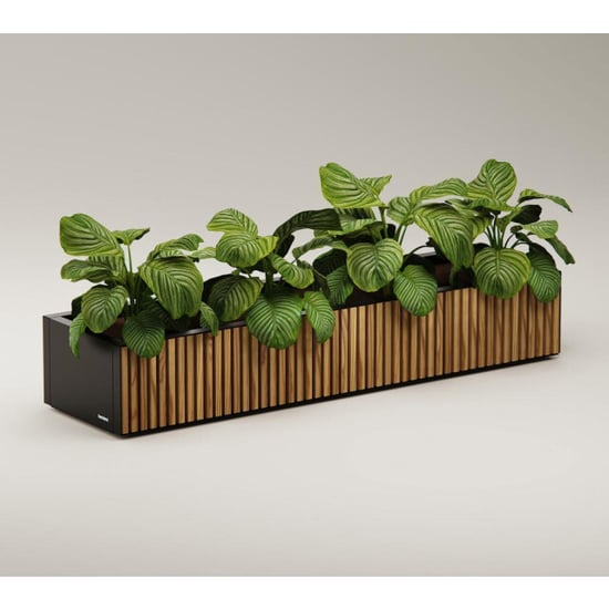 Herstera Garden Xic l metalen plantenbak 150x40x25 cm hout - Image 2