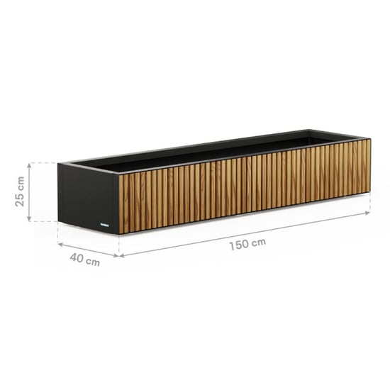 Herstera Garden Xic l metalen plantenbak 150x40x25 cm hout - Image 5