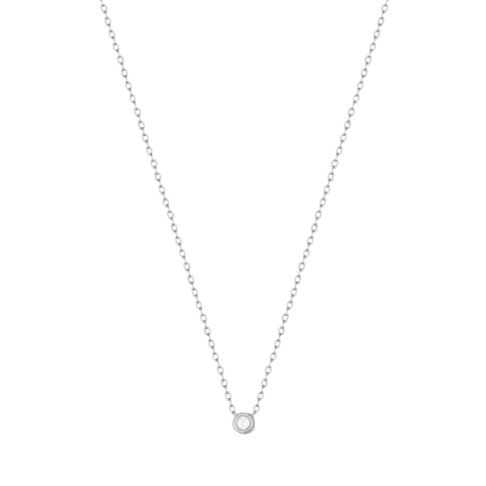Sterling Silver CZ Bezel Necklace - Image 1