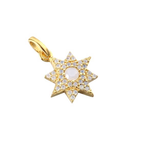 18ct Gold Plated Moonstone Star Pendant - Image 1