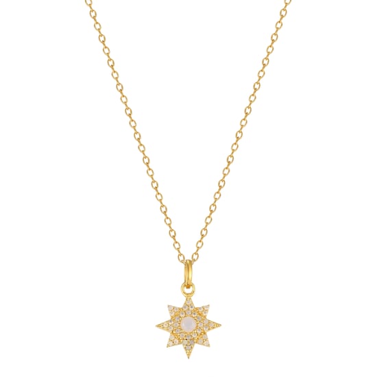 18ct Gold Plated Moonstone Star Pendant - Image 2