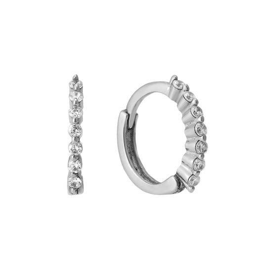 Sterling Silver White CZ Hoops - Image 3