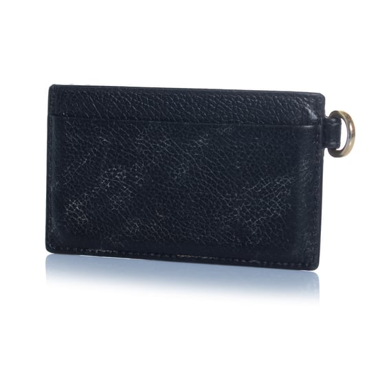 Balenciaga, svart läder kortfodral med nyckelring - Image 2