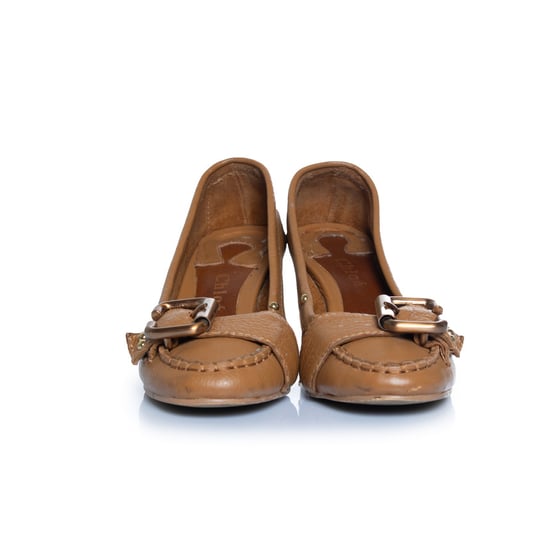 Chloe, brown leather loafer pump - Image 5