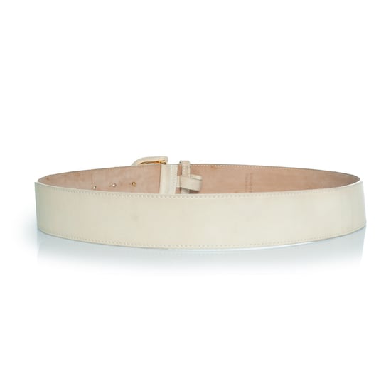 Dior, gold buckled D belt with beige leather - Image 6