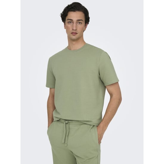 Only & Sons Onskian reg seersucker ss tee olijf - Image 3