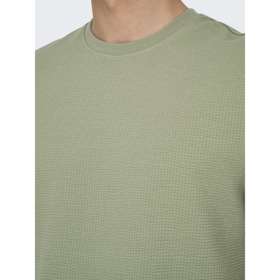 Only & Sons Onskian reg seersucker ss tee olijf - Image 4
