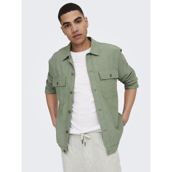 Only & Sons Onskennet life ls linen overshirt n - Image 1