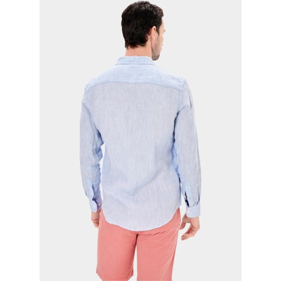 Blue Coast Casual hemd lange mouw 100% linnen, regular fit 118l/0015 celeste - Image 3