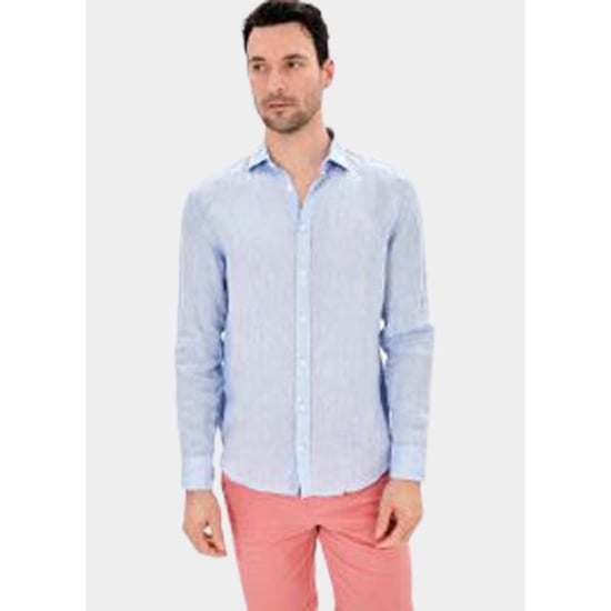 Blue Coast Casual hemd lange mouw 100% linnen, regular fit 118l/0015 celeste - Image 4
