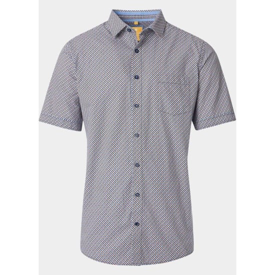 Redmond Overhemd korte mouw heren slub print casual 251445990/210 - Image 1