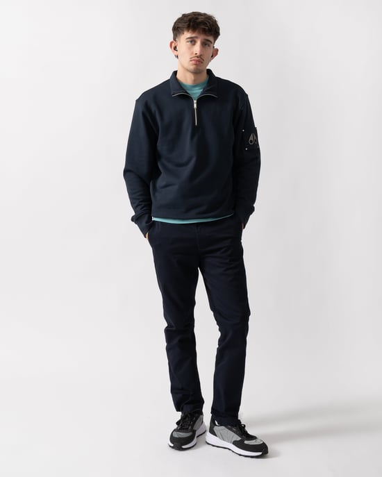 Hartsfield 1/4 Zip Sweatshirt in Dark Blue - Image 4