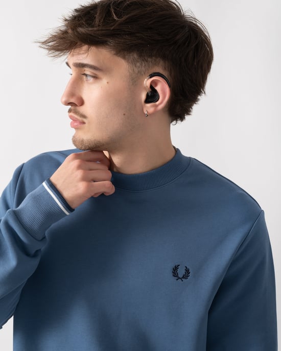 Crew Neck Sweatshirt in Blue - Image 4